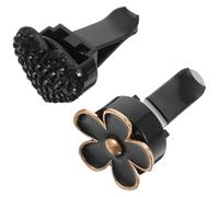 TOYANDONA 2pcs Car Vent Clip Air Freshener with Aromatherapy Function Zinc Alloy Material Adorable Five-petal Flower Design Suitable for Car Interior Decoration