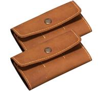 TOYANDONA 2pcs Card Storage Case Holder Card Keeper Pu Brown 6 Slots from Missing