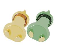 TOYANDONA 2Pcs Cartoon Duck Wall Mounted Adhesive Hooks, Multifunctional Non-Drill Hanging Storage Hangers for Coat, Bag, Key and Towel in Home, Office, Bathroom - Yellow Green