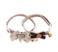 TOYANDONA 2pcs Cat Collars Bow Tie and Bell Safe Breakaway Elastic Belt Adjustable Fit for Kittens for Home and Holiday Occasions