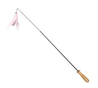 TOYANDONA 2pcs Cat Teasing Stick Interactive Cat Teaser Exercise Hanging Feather Pendant Wooden Handle Carbon Fiber Rods Portable and Kittens