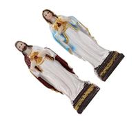 TOYANDONA 2PCS Catholic Holy Family Resin Figurines Mary and Father Spiritual Figures for Tabletop Shelves Entryway Religious Decor Christmas Centerpiece and Faith-inspired