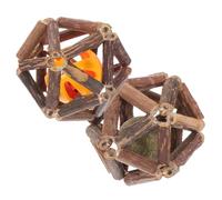 TOYANDONA 2pcs Catnip Bite-resistant Molar Balls Handmade Cat Chewing Balls Large Size Indoor Cat Teasing for Kitten Teeth Cleaning and Interactive Play