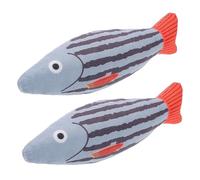 TOYANDONA 2pcs Catnip Fish for Cats Interactive Cartoon Fish Shape with Realistic Colors Scratch Resistant Chew for Kitten Exercise and Self Amusing Indoor Play Stimulates Senses and Reduces