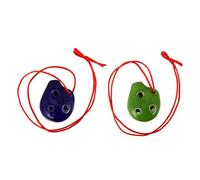 TOYANDONA 2pcs Ceramic Alto c Ocarina Lanyard Mini Ocarina Musical Instrument for Beginners Cute Design for Music and Students Random
