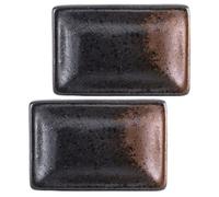 TOYANDONA 2pcs Ceramic Seasoning Plate Japanese Styled Special Shape Wear Resistant Freezer Safe Snack Plate for Wedding Parties and Restaurant Use