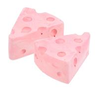 TOYANDONA 2pcs Cheese Shape Molar for Small Animals and Guinea Pigs, Made of Gypsum with Calcium for Dental Health and Calcium Supplementation, Hamster and Bunny Teeth Grinding Treats