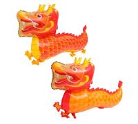 TOYANDONA 2pcs Chinese Dragon Balloons Lunar Year Party Decorations for Spring Festival Home Decor with Orange and Red Dragon Shapes Lightweight and Easy to Inflate for Photo Props and