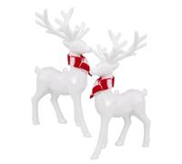 TOYANDONA 2pcs Christmas Acrylic Reindeer Ornament White Hanging Figurine