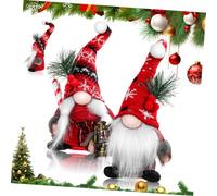 TOYANDONA 2pcs Christmas Plush Gnome Polyester Festive Figurines