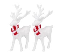 TOYANDONA 2pcs Christmas Reindeer Acrylic Figurine White Hanging Decor