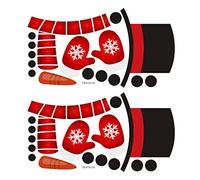 TOYANDONA 2pcs Christmas Snowman Stickers DIY Fridge Stickers Refrigerator Stickers for Fridge Garage Door Window Wall Xmas Holiday Party Decoration Supplies