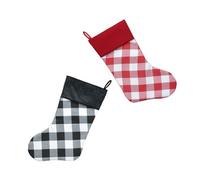 TOYANDONA 2pcs Christmas Stockings Nonwoven Fabric Decorative Xmas Hanging Stockings for Tree Fireplace Wall Large Capacity Candy Treat Bags Reusable Holiday Decor