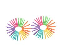 TOYANDONA 2pcs Colorful Montessori Stacking Rings Educational Stem Cognition Plaything with Sensory Fidget Features Creative Early Learning for Interaction and Emotional Calm