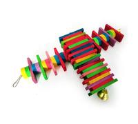 TOYANDONA 2pcs Colorful Parrot Bite Hanging Bird Chew Blocks for Small Birds Cockatiels Parakeets Safe Material Fun Exercise Playground Random Color
