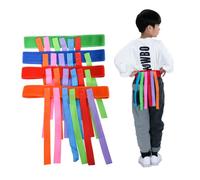 TOYANDONA 2pcs Colorful Pull Tails with Detachable Tails Outdoor Training Game for Hand-eye Coordination and Social Skills Development Kindergarten Sensory Play Accessories Green Strap