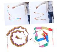 TOYANDONA 2pcs Colorful Rhythmic Gymnastics Dancing Streamers for Flame Stitching Soft Twirling Ribbon for Artistic Dance Training Circus and Marching Band Performances