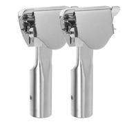 TOYANDONA 2pcs Commercial Mop Rod Clamp Replacement Dust Putter Head Attachment Mop Stick Clip Chrome Plated 2.0mm for Office, Hotel and Mall Cleaning Supplies