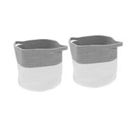 TOYANDONA 2pcs Cotton Rope Basket Large Storage Hamper Woven Storage Bin Multi-use Laundry Basket for Boys and Girls Adults