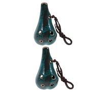 TOYANDONA 2pcs Creative Ceramic Alto Ocarina Portable Wind Instrument for Beginner Ocarina Easy Instrument to Play at Home Outdoor Random Color