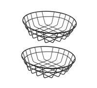 TOYANDONA 2Pcs Creative Round Metal Snack Basket for French Fries and Fried Chicken Large Capacity Hollow Food Basket for Hotels Kitchen Countertop Decoration and Serving