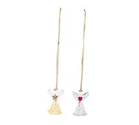 TOYANDONA 2pcs Crystal Angel Suncatcher Ornaments with Melodic Wind Chimes Light-capturing Hanging Decorations for Windows Car Mirrors Wedding and Christmas Tree Miniature Guardian Angel