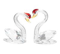 TOYANDONA 2pcs Crystal Animal Swan Figurines Elegant Crystal Craft Statue for Indoor and Bedroom Decoration, Realistic Swan Shaped Table Ornaments for Office or Home Decor