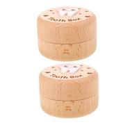 TOYANDONA 2pcs Deciduous Tooth Box Wood First Tooth Holder Keepsake Storage Box for Boy Girl Boy Girl Lost Collection