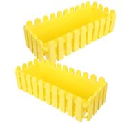 TOYANDONA 2pcs Decorative Planting Pot Plastic Planter Classic Rectangular Flower Boxes Outdoor for Windows with Drainage Holes Reusable Design for Herbs and Bonsai Tree Plantings