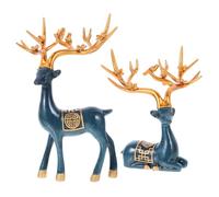 TOYANDONA 2pcs Desktop Deer Ornament Resin Christmas Figurine