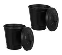 TOYANDONA 2pcs Desktop Garbage Bin Small Wastebasket Galvanized Iron with Lid Practical Multi-functional Design for Home Gardening and Office Use