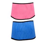 TOYANDONA 2pcs Dog Cooling Bandana Scarf for Summer, Breathable Pet Ice Towel Collar with Blue Pink Dot Patterns, Large Size Cooling Wrap for Hot Weather