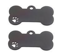 TOYANDONA 2pcs Dog Tag Keychain Steel Holes Dogs Custom for Pets Engraving Stainless Large Blank Small Engraved for Pets for Slide - Black