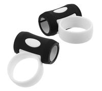 TOYANDONA 2pcs Drum Stick Control Clip Drumsticks Finger Ring 5a Plastic Rubber White Black Pair for Drumsticks, Drummers, Daily Practice and Professional Performances