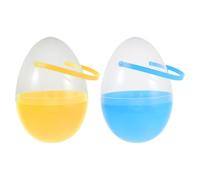 TOYANDONA 2pcs Easter Egg Baskets with Handles, 25cm Large Fillable Plastic Eggs, Easy to Carry and Refillable, for Easter Hunt Supplies and Festive Decoration