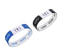 TOYANDONA 2pcs Elastic Bible Bracelets for Men and Women - Blue White Black White Scripture Wristbands for Christian Events, Classroom Rewards, and Inspirational Religious Activities