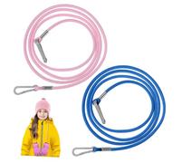 TOYANDONA 2pcs Elastic Mitten Clips for Winter Gloves Lost Glove Holder Straps with Finger Separated Design in Pink and Blue for Ski and Outdoor Activities