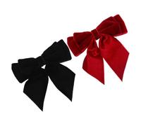 TOYANDONA 2pcs Elegant Black Velvet Ribbon Bow Brooch Double Layer Bow Design, Soft and Comfortable Suit Bowknot Brooch for Ladies, for Formal Events and Suit Shirt Decoration
