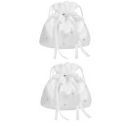 TOYANDONA 2pcs Elegant Fabric Evening Clutch Bags for Women Bridal Handbags with Spacious Interior Stylish Wedding Bride Purse Timeless Drawstring Design for Bridesmaids and Wedding Memories