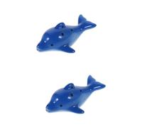 TOYANDONA 2pcs Ethnic Ocarina for Boys and Girls Ceramic Flute Small Beginner Instrument Toy Dolphin Shape for Music Lovers