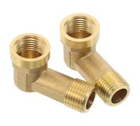 TOYANDONA 2pcs Extended Brass Elbow Pipe Fitting Garden Hose Adapter with Male Female Threads Thickened Corrosion-Resistant Connector for Complex Plumbing Installations