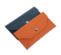 TOYANDONA 2pcs Fake Leather Money Pouch with Envelope Closure for Women Cash Holder Wallet Mini Budget Envelope Clutch in Brown and Green Stylish Travel Cash Organizer