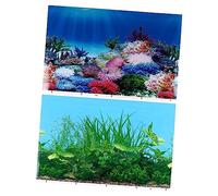 TOYANDONA 2Pcs Fish Tank Background Stickers Aquarium Decals Theme Cling Posters for Fish Tank Decoration Durable and Easy to Apply
