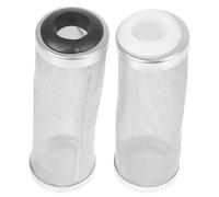 TOYANDONA 2pcs Fish Tank Filter Net Cover Replacement Guard for 16mm Inlet | Stainless Steel Sleeve, White Finish, for Aquarium Shrimp and Debris Control, Mesh Accessory