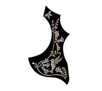 TOYANDONA 2pcs Flower Bird Wing Shape Guitar Pickguard Sticker Self-adhesive Black Guitar Decal