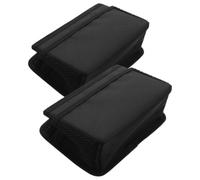 TOYANDONA 2pcs Foldable Car Seat Back Trash Bin with Adjustable Straps | Oxford Cloth, Multiple Compartments and Compact Fold-away Design, for Ride-hailing Drivers, Commuters