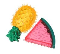 TOYANDONA 2pcs Freezable Cooling Dog Chew Pineapple Watermelon Shape Teething for Puppies Teeth Cleaning Gum Massage Summer Play