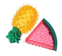 TOYANDONA 2pcs Freezable Fruit-shaped Dog Chew for Small Dogs Cooling Teether for Summer Training and Interactive Play Bite-resistant Soft Gel Pineapple Watermelon Designs