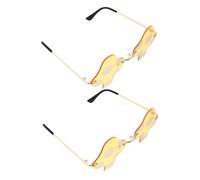 TOYANDONA 2Pcs Funky Mushroom Shaped Sunglasses Lightweight Frameless Novelty Shades for Festivals Parties Summer Fun Unisex Retro Eyewear for Outdoor Adventures