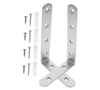 TOYANDONA 2pcs Furniture Wall Anchors Anti-Tip Kit Cabinet and Bookcase Safety Supports 4mm Thick Stainless Steel Easy Install Baby Proofing Angle Brackets